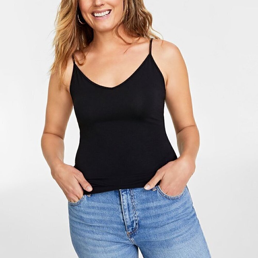 ON 34TH Women's Black Basic Stretchy Extra Long Camisole XS NWOT